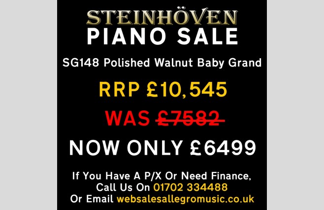 Steinhoven SG148 Polished Walnut Display Model Baby Grand Piano All Inclusive Package (SN:825512) - Image 2